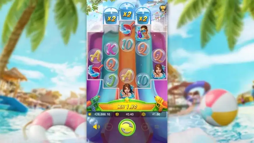 Ảnh bảng biểu tượng & tính năng game Songkran Splash (slot PG) chơi tại LC79