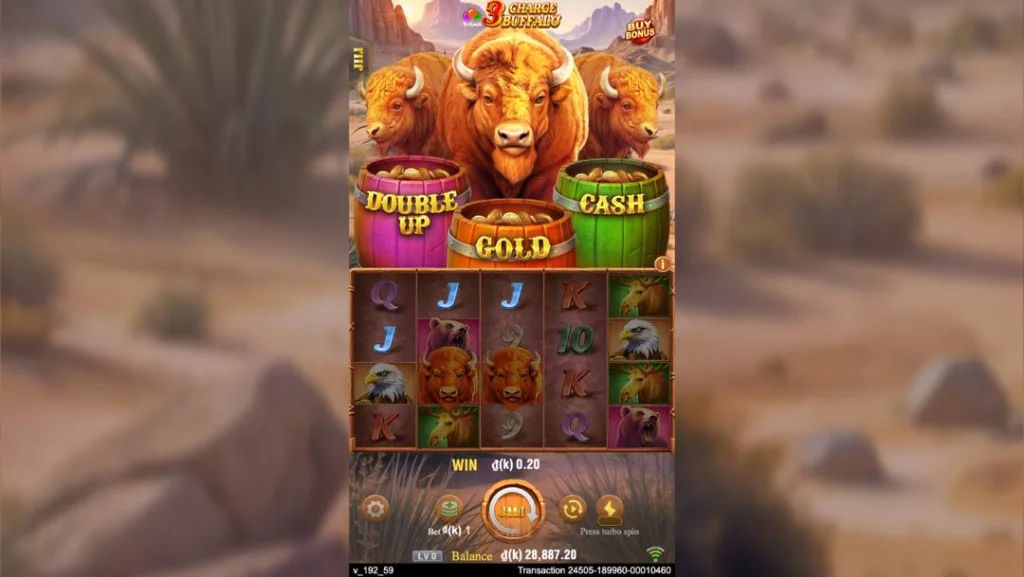 Ảnh giao diện chính game 3 Charge Buffalo (slot JILI) chơi tại LC79