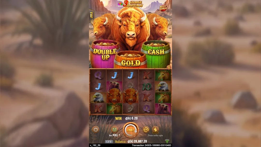 Ảnh giao diện chính game 3 Charge Buffalo (slot JILI) chơi tại LC79