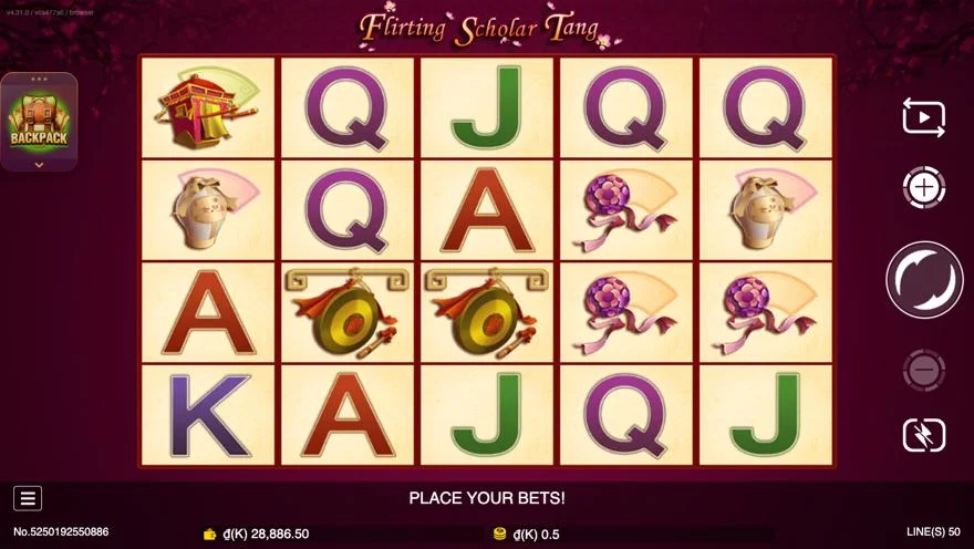 Ảnh bảng biểu tượng & tính năng game Flirting Scholar Tang (slot JDB) chơi tại LC79