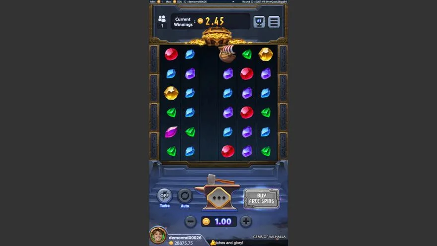 Ảnh màn hình gameplay game Gems of Valhalla (Kingmidas #) (slot) chơi tại LC79