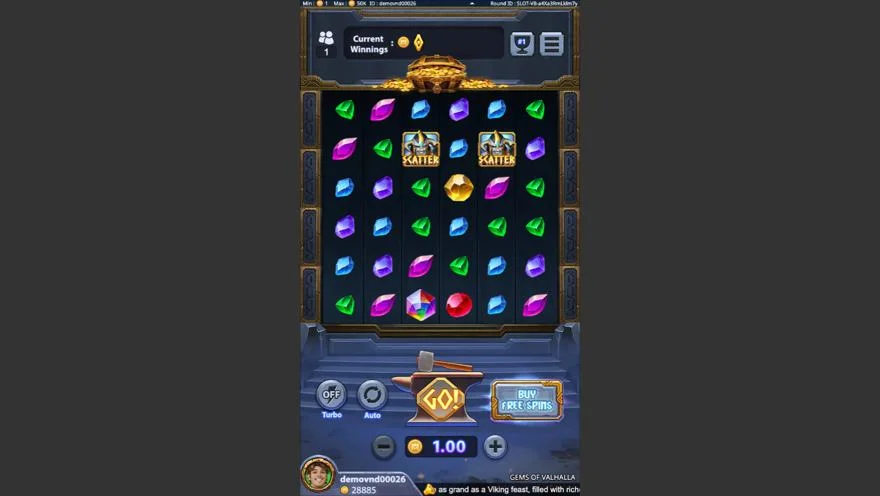 Ảnh bảng biểu tượng & tính năng game Gems of Valhalla (Kingmidas #) (slot) chơi tại LC79