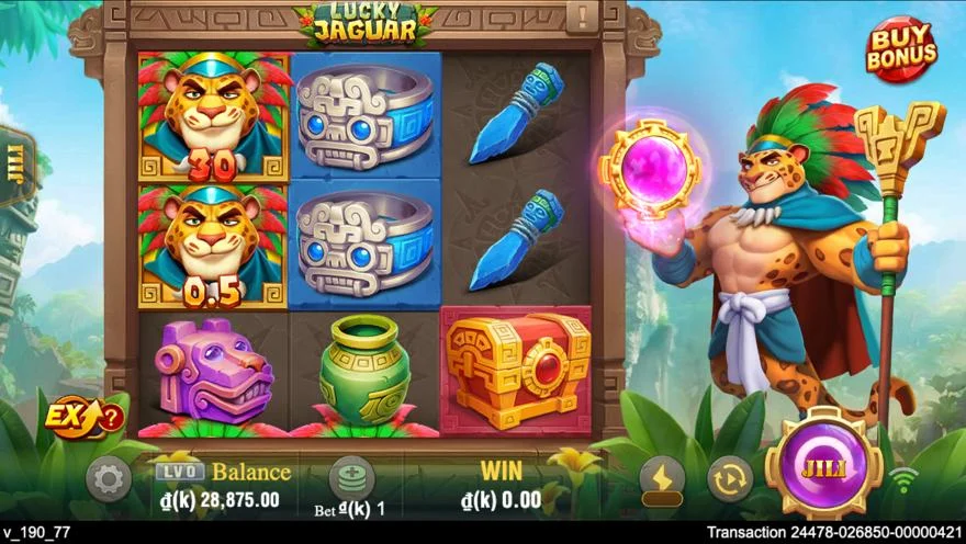 Ảnh màn hình gameplay game Lucky Jaguar (slot JILI) chơi tại LC79