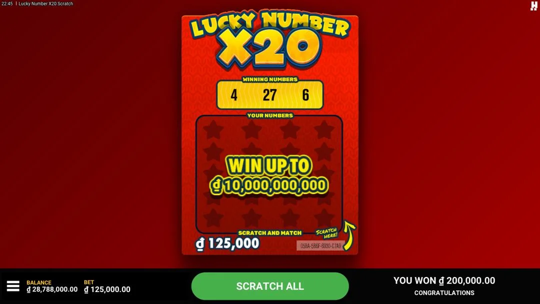 Ảnh giao diện chính game Lucky Number (slot JILI) chơi tại LC79