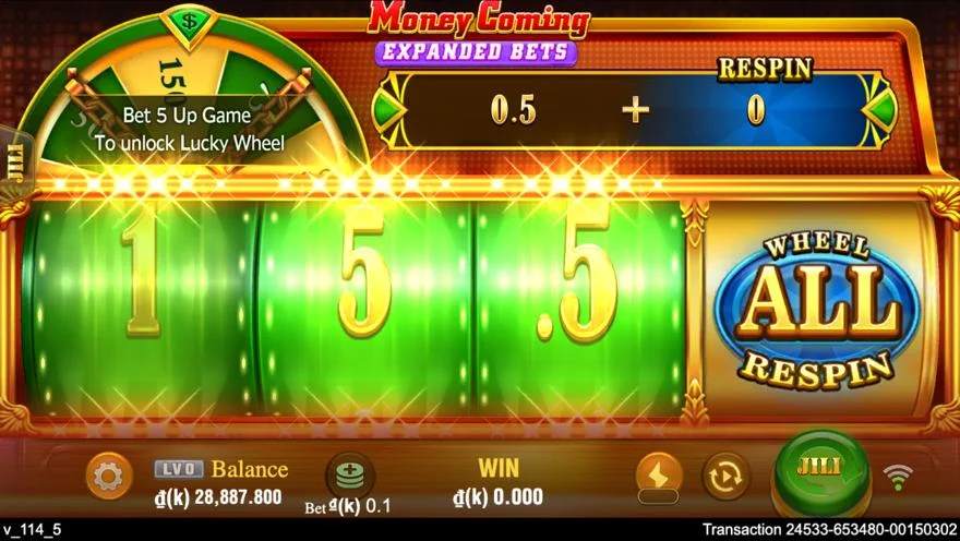 Ảnh màn hình gameplay game Money Coming Expand Bets (slot JILI) chơi tại LC79
