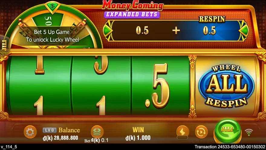 Ảnh bảng biểu tượng & tính năng game Money Coming Expand Bets (slot JILI) chơi tại LC79