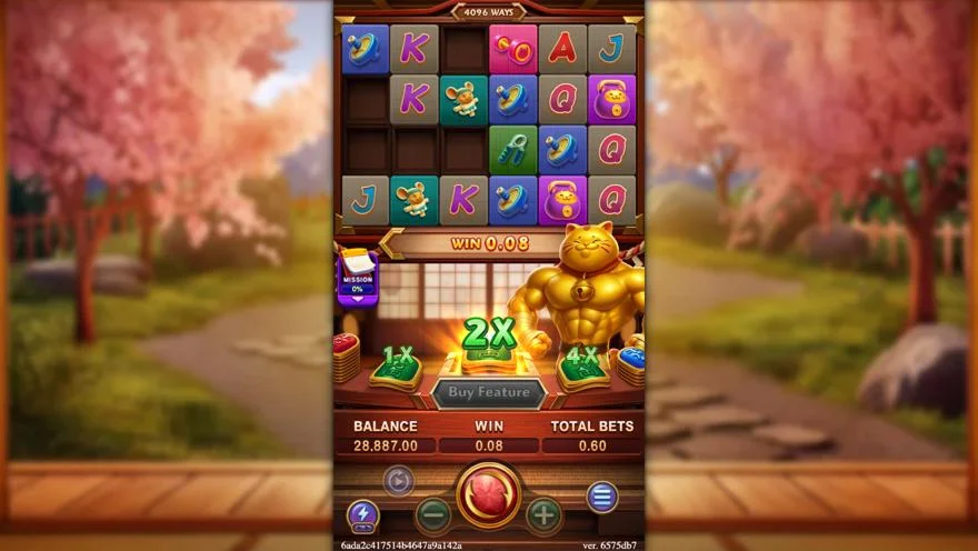 Ảnh màn hình gameplay game MUSCLE FORTUNE CAT (slot FC) chơi tại LC79