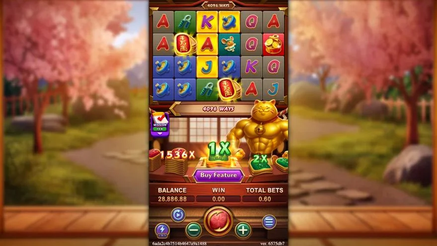Ảnh bảng biểu tượng & tính năng game MUSCLE FORTUNE CAT (slot FC) chơi tại LC79