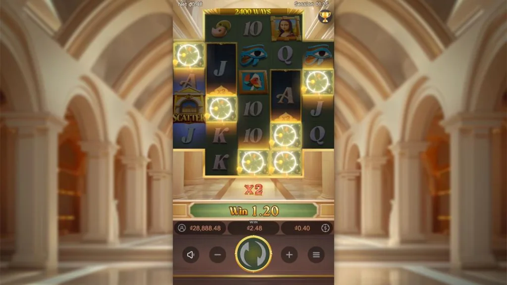 Ảnh giao diện chính game Museum Wonders (slot PG) chơi tại LC79