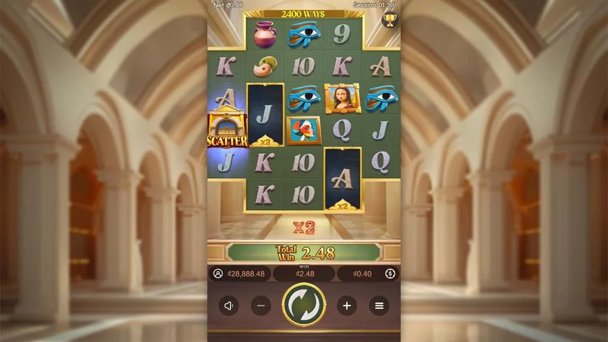Ảnh màn hình gameplay game Museum Wonders (slot PG) chơi tại LC79