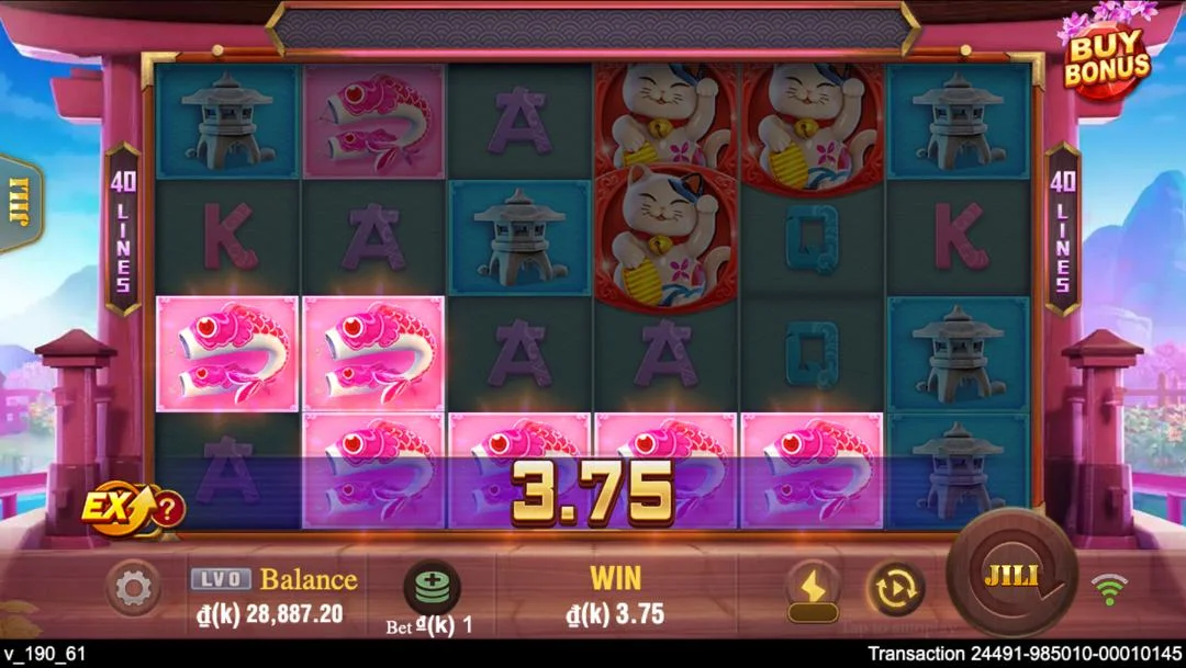 Ảnh giao diện chính game Neko Fortune (slot JILI) chơi tại LC79