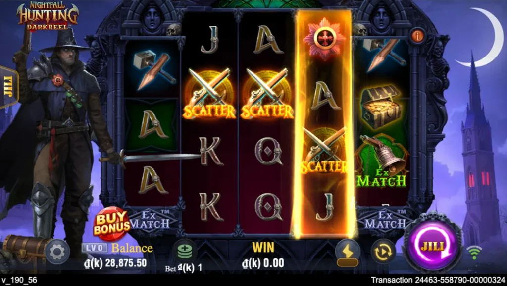 Ảnh giao diện chính game Nightfall Hunting (slot JILI) chơi tại LC79