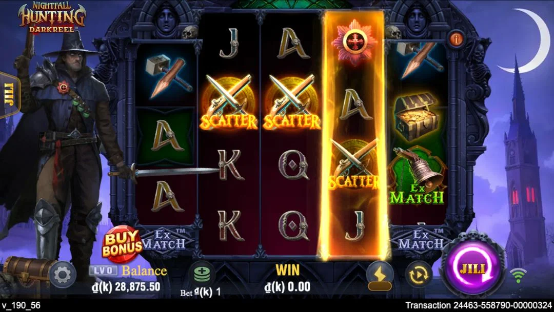 Ảnh giao diện chính game Nightfall Hunting (slot JILI) chơi tại LC79