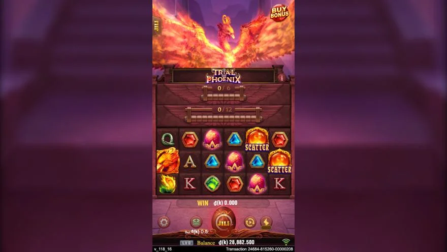Ảnh màn hình gameplay game Trial of Phoenix (slot JILI) chơi tại LC79