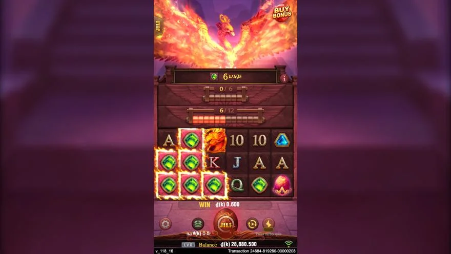 Ảnh bảng biểu tượng & tính năng game Trial of Phoenix (slot JILI) chơi tại LC79