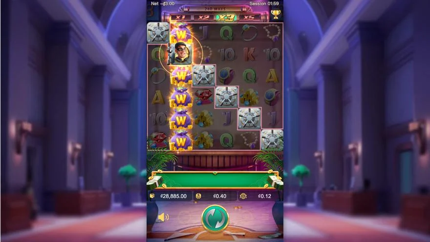 Ảnh màn hình gameplay game Wild Heist Cashout (slot PG) chơi tại LC79